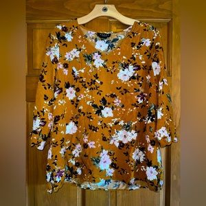 Mustard Floral Blouse